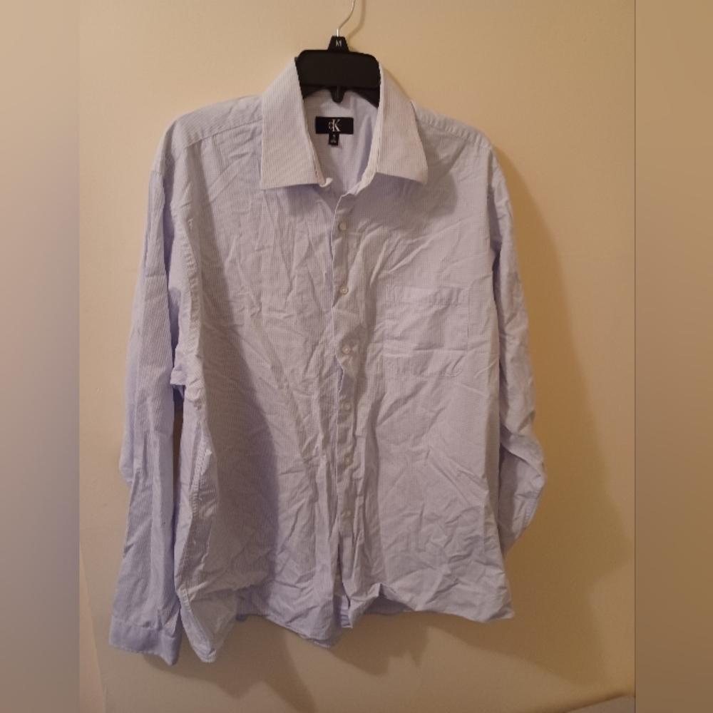 Calvin Klein light blue xl dress shirt 17, 36/37 neck (052624C)